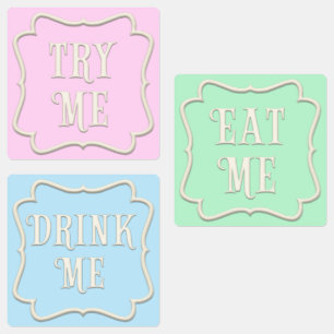 Étiquettes "Mange-Moi, Bois-Moi, Essaie-Moi" Wonderland Tea P