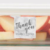 Étiquettes Marbre moderne Script mariage Favor Merci (Apposé)
