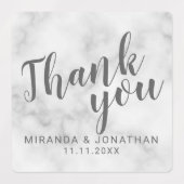 Étiquettes Marbre moderne Script mariage Favor Merci (Design 1)