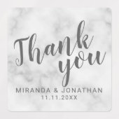 Étiquettes Marbre moderne Script mariage Favor Merci (Design 2)