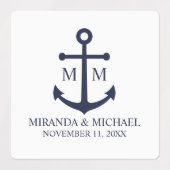 Étiquettes Mariage Ancre bleu marine (Design 2)