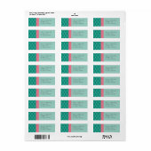 Étiquettes Mariage damassé vert et rose (Feuille entière)