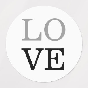 Étiquettes Mariage d'amour de script noir gris