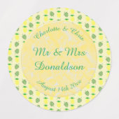 Étiquettes Mariage d'été tropical Ananas et Palm Feuille (Design 2)