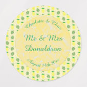 Étiquettes Mariage d'été tropical Ananas et Palm Feuille (Design 1)