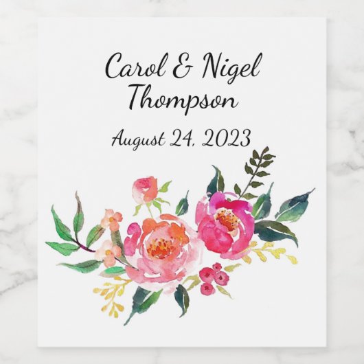 Étiquettes mariage du vin ou de la boisson (Étiquettes simples)