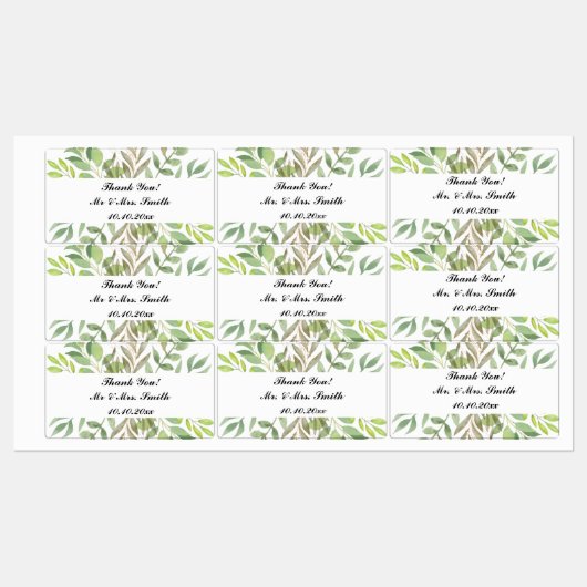 Étiquettes mariage Merci (Feuille)