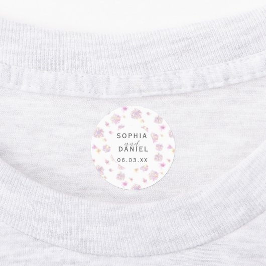 Étiquettes Mariage personnalisé des fleurs de printemps (Apposé)