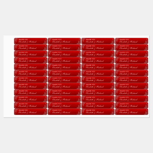 Étiquettes Mariage Ruby Red Merci Lip Balm (Feuille)