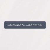 Étiquettes Marine moderne Blue Platinum Rose étanche Nom (Design 1)