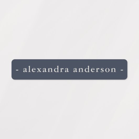 Étiquettes Marine moderne Blue Platinum Rose étanche Nom (Design 1)