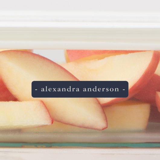 Étiquettes Marine moderne Blue Platinum Rose étanche Nom (Apposé)