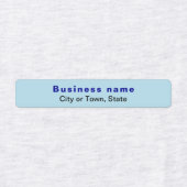 Étiquettes Marque d'affaires sur le rectangle bleu clair Fer  (Design 1)