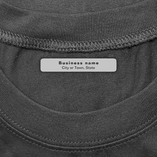 Étiquettes Marque d'affaires sur le rectangle gris fer sur Ét
