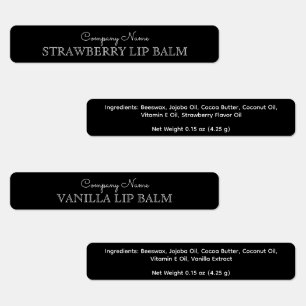 Étiquettes Marque noire et blanche pour le bain à lèvres Ingr