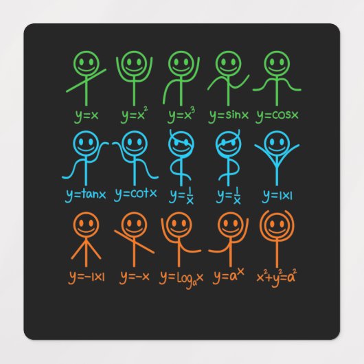 Étiquettes Math Teacher Dance Equation Mathematic Maths (Design 2)