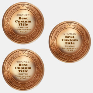 Étiquettes Médaille de bronze réaliste 3D personnalisable et