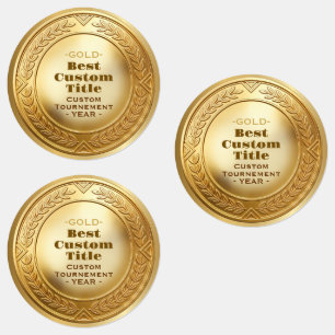 Étiquettes Médaille d'or réaliste 3D personnalisable et modif