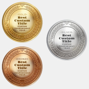 Étiquettes Médaille d'or réaliste 3D personnalisable et modif