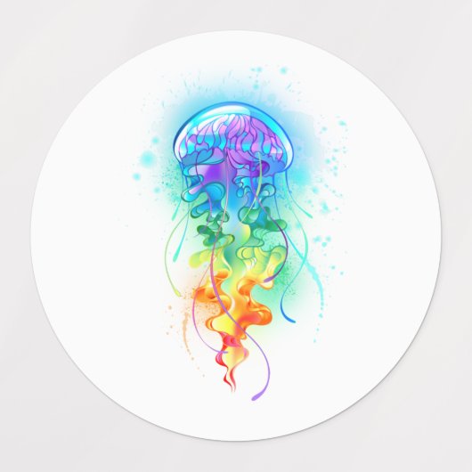 Étiquettes Méduse arc-en-ciel (Design 2)