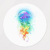 Étiquettes Méduse arc-en-ciel (Design 1)