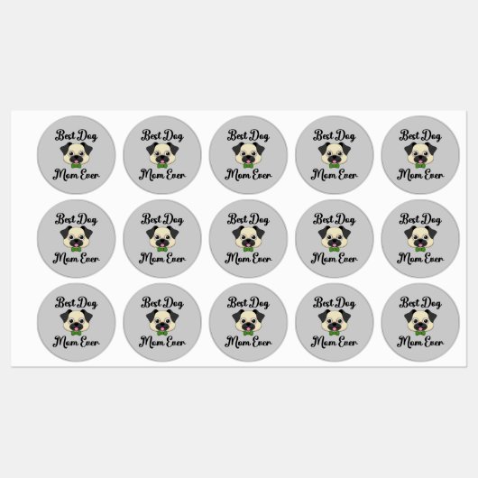 Étiquettes Meilleure maman de chien jamais (Feuille)