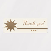 Étiquettes Merci Crème avec Texte Doré 3 Sphères (Design 1)