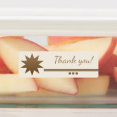 Étiquettes Merci Crème Texte Or 3 Sphères (Apposé)