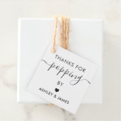 Étiquettes Merci d'être passé, Étiquette de mariag (En situation)