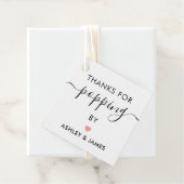 Étiquettes Merci d'être passé, Étiquette de mariag (En situation)