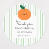 Étiquettes Merci Joli pastel Bandes vertes Anniversaire (Design 1)