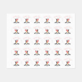 Étiquettes merci les autocollants roses d'anniversaire (Feuille)