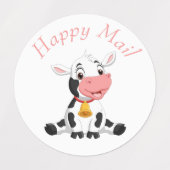 Étiquettes merci les autocollants roses d'anniversaire (Design 1)