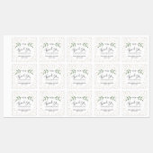 Étiquettes Merci Mariage Confetti verdoyant et or (Feuille)