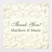 Étiquettes Merci Motif Foliage élégant (Design 1)