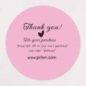 Étiquettes Merci pour l'achat des détails de la famille rose (Design 1)