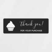 Étiquettes Merci pour l'achat Logo Customisé noir (Design 2)