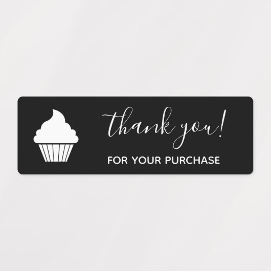 Étiquettes Merci pour l'achat Logo Customisé noir (Design 2)