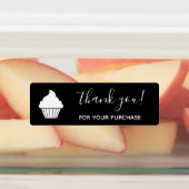 Étiquettes Merci pour l'achat Logo Customisé noir (Apposé)