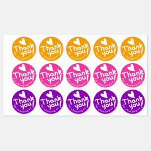 Étiquettes Merci Pour Nous Choisir Jaune Rose Violet
