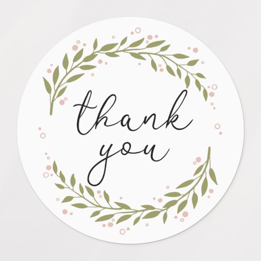 Étiquettes Merci vert (Design 2)