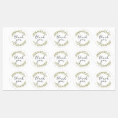 Étiquettes Merci vert (Feuille)