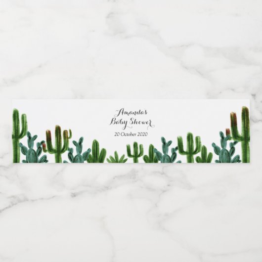 Étiquettes mexicains de bouteilles d'eau de Cactus (Étiquettes simples)