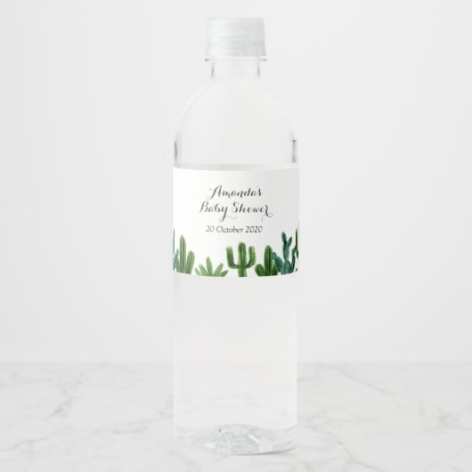 Étiquettes mexicains de bouteilles d'eau de Cactus (Devant)