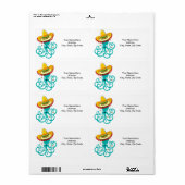 Étiquettes mexicains de poulpes (Feuille entière)