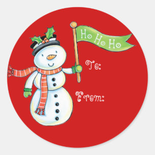 Étiquettes mignonnes de cadeau de Noël de bonhom