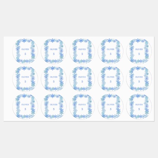 Étiquettes Minimales de Flocon de Neige Imperméabl (Feuille)