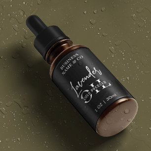 Étiquettes Minimaliste Noir 1 OZ Bouteille de soins imperméab