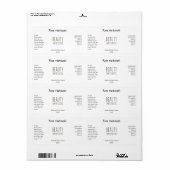 Étiquettes minimalistes blancs modernes (Feuille entière)