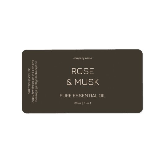 Étiquettes minimalistes d'huile essentielle / Bout (Devant)